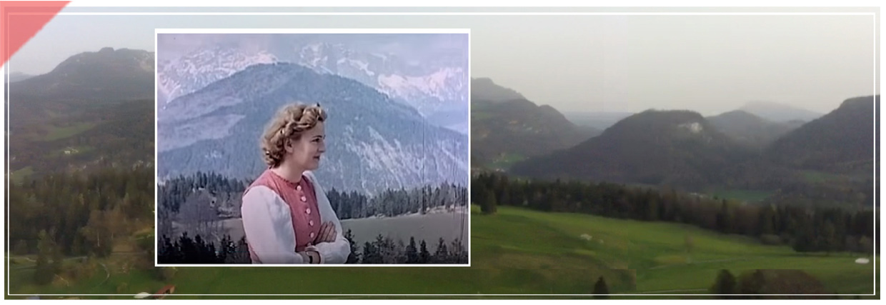 Eva-Braun-farbig-kneifelspitze-Berghof-Obersalzberg-Panorama-damals-jetzt-vergleich-blick-auf-untersberg-comparison-now-then